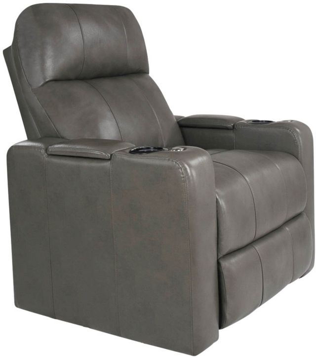 RowOne Prestige Home Entertainment Seating Gray 2-Arm Power Recliner 2