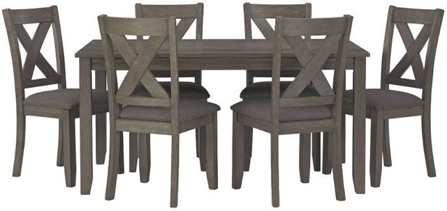 Signature Design by Ashley® Caitbrook 7-Piece Antiqued Gray Dining Table Set 0