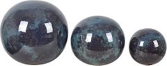 Crestview Collection Lloyd 3-Piece Teal Marbled & Glazed Sphere Set