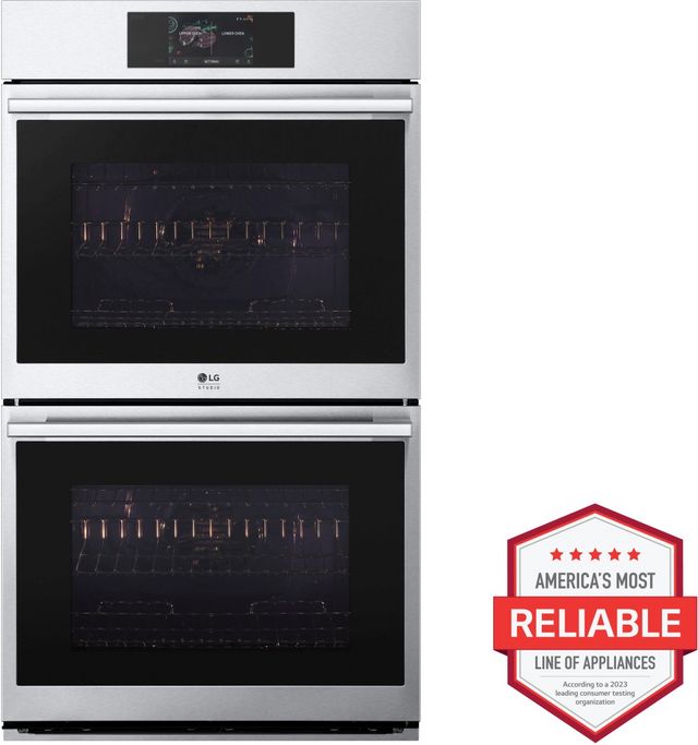 LG Studio 30" Stainless Steel Double Electric Wall Oven-1