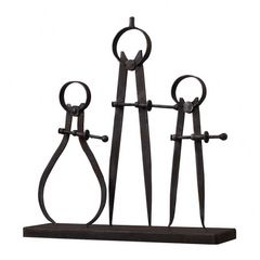 Elk Home Transitional Style w/ Modern Farmhouse inspirations Metal Compass and Caliper Set 15 Inches tall 14 Inches wide