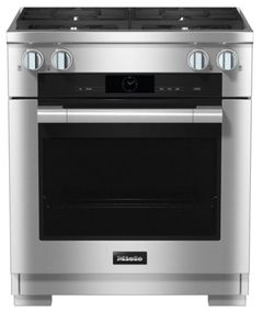 Miele 30" Clean Touch Steel Freestanding Dual Fuel Natural Gas Range 