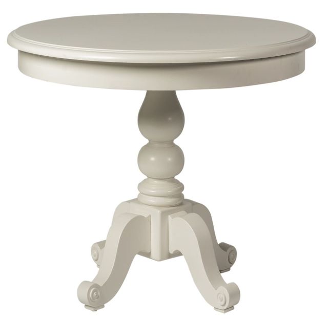 Liberty Furniture Summer House 5 Piece Oyster White Pedestal Table Set 1