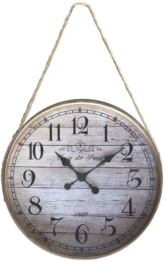 Crestview Collection Rustic Clock White Wall Clock-0