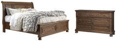 Signature Design by Ashley® Flynnter 2-Piece Medium Brown California King Sleigh Bed Set