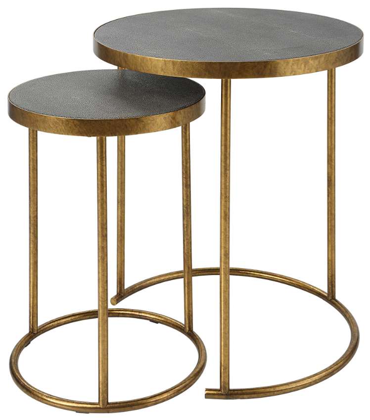 antique brass nesting tables