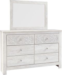Signature Design by Ashley® Paxberry Whitewash 72" Dresser and Mirror
