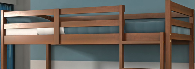 Donco Trading Company Light Espresso Twin/Twin Econo Bunk Bed With Dual Under Bed Drawers-2