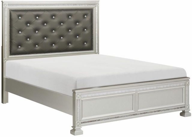 Homelegance® Bevelle Silver/Grey Eastern King Bed