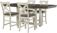 Benchcraft® Brewgan 5-Piece Two-Tone Counter Height Dining Table Set