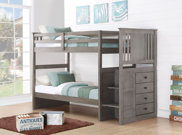 Donco Trading Company Twin Over Twin Princeton Stairway Bunk-0