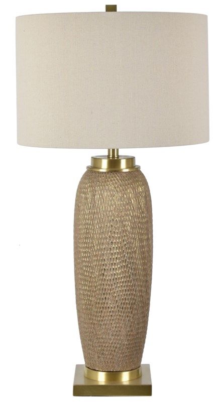 Crestview Collection Sisley Beige/Gold 33.5" Table Lamp