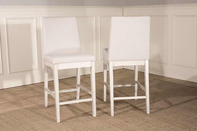 Hillsdale Furniture Clarion Sea White Non-Swivel Parson Counter Height Stool