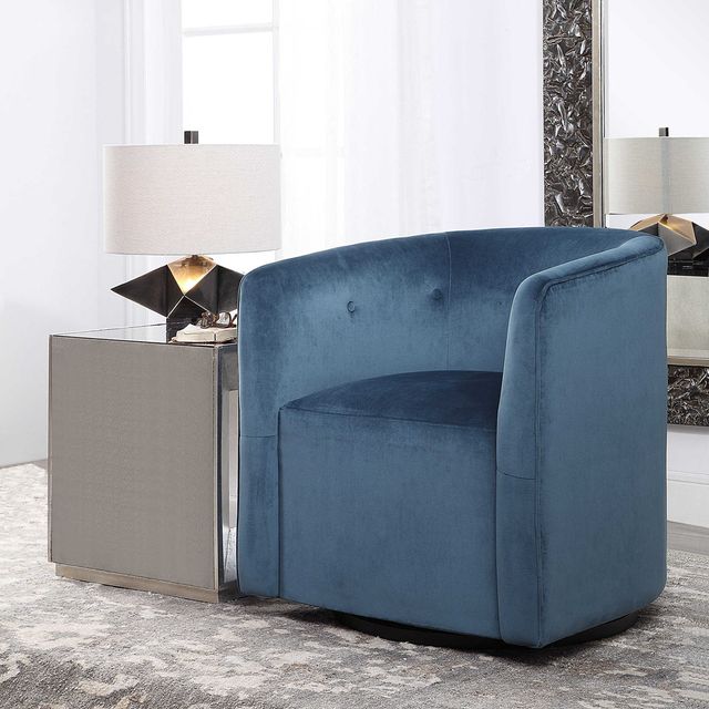 Uttermost® Mallorie Blue Swivel Chair 5