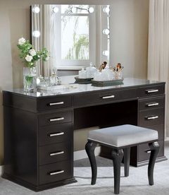 Furniture of America® Valentina Light Gray and Obsidian Gray Vanity Set