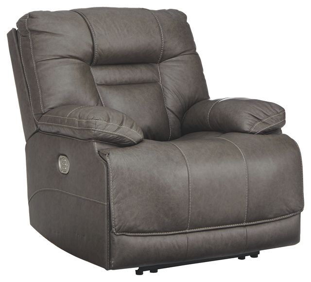 Signature Design by Ashley® Wurstrow Smoke Power Recliner with Adjustable Headrest-0