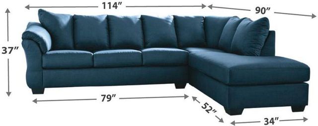 Signature Design by Ashley® Darcy Blue 2-Piece Sectional with Chaise 12