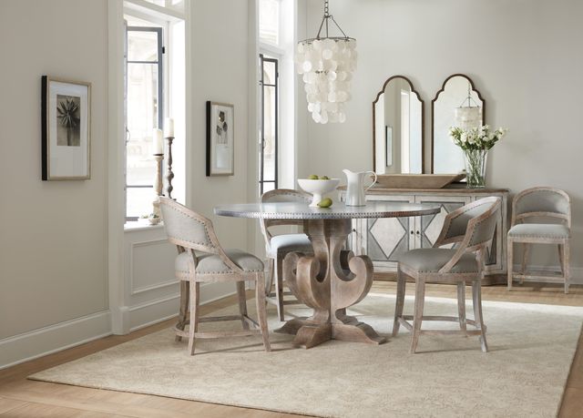 Hooker® Furniture Boheme Light Brown Ascension 60in Zinc Round Dining Table 6