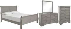 Signature Design by Ashley® Kordasky 4-Piece Dove Gray Full Sleigh Bed Set