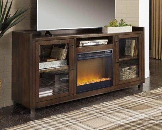 Signature Design by Ashley® Starmore Brown 70" TV Stand with Electric Fireplace 7
