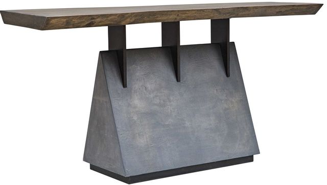 Uttermost Vessel Natural and Gunmetal Industrial Console Table 1