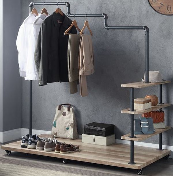 ACME Furniture Brantley Oak/Sandy Gray Hanger Rack | Urner's ...