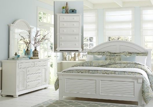 Liberty Summer House l 4-Piece Oyster White  Bedroom Queen Panel Bedroom Set 0
