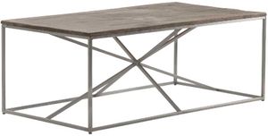 Crestview Collection Bengal Manor Asterisk Light Brown Cocktail Table with Silver Base