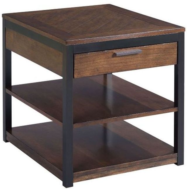 Hammary® Franklin Black and Brown Rectangular Drawer End Table 0