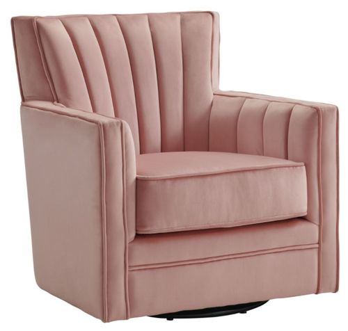 Elements International Loden Royale Blush Swivel Chair