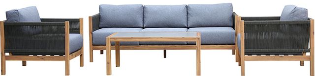 Armen Living Sienna 4-Piece Acacia Outdoor Sofa Seating Set