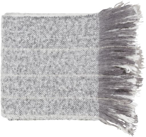 Surya Arrah Medium Gray 50" x 60" Throw Blanket