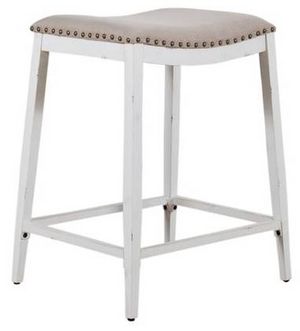 Liberty Vintage Antique White Backless Counter Stool