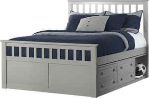 Hillsdale Furniture Schoolhouse Marley Gray Captains Full Youth Storage Bed