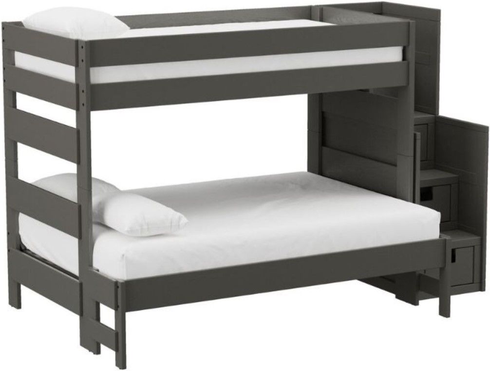 Elements International Cali Kids Gray Youth Twin Over Full Bunk with ...