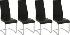 Coaster® Anges 4-Piece Black/Chrome High Back Dining Chairs
