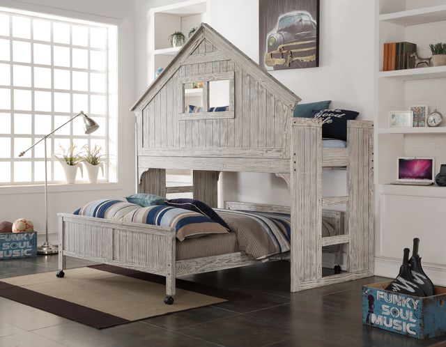 Donco Kids Club House Driftwood Twin/Full Loft Bed-0