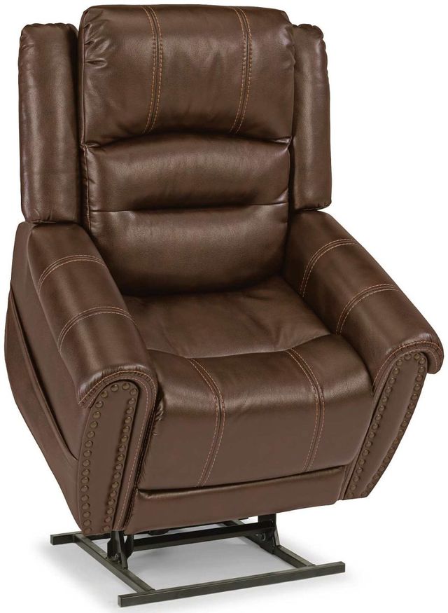 Flexsteel® Oscar Brown Power Lift Recliner With Right-Hand Control And Power Headrest-1