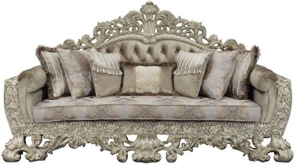 LV 01205 Lavish Classic Fabric & Antique Gold Finish Living Room Victorian  Style Sorina Collection By Acme Furniture