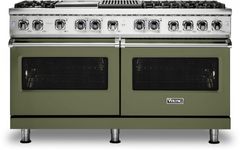 Viking® 5 Series 60" Cypress Green Pro Style Dual Fuel Liquid Propane Range with 12" Griddle and 12" Grill