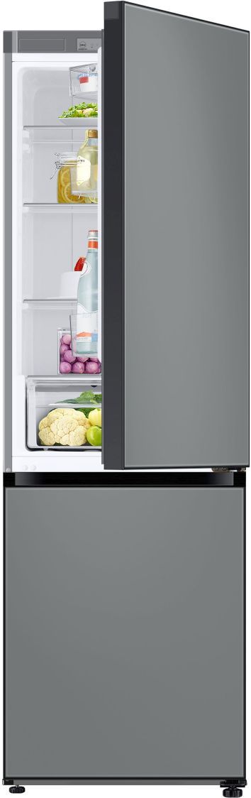 Samsung 12.0 Cu. Ft. Bespoke Grey Glass Bottom Freezer Refrigerator with Customizable Colors and Flexible Design 23