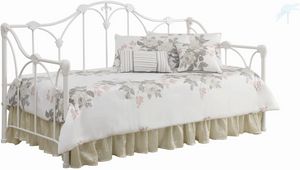 Coaster® Hallad Whiteay White Twin Metal Daybed With Floral Frame
