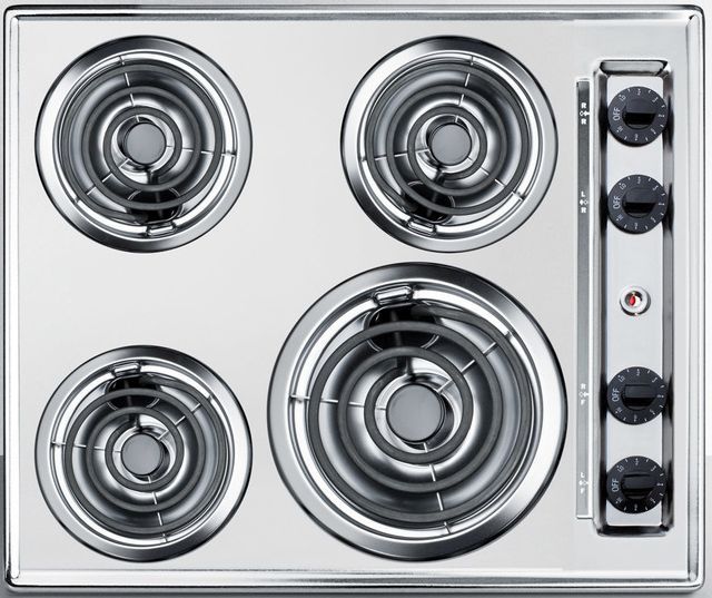 Summit® 24" Chrome Electric Cooktop 0