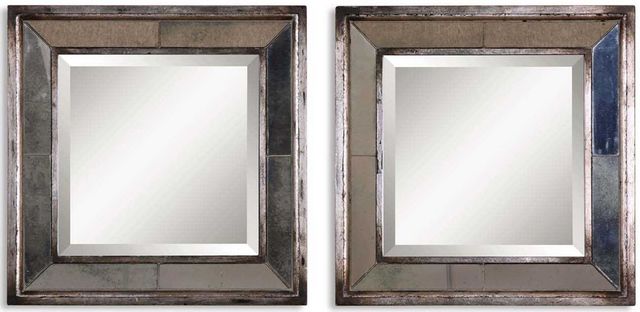 Uttermost® by Matthew Williams Davion Squares 2-Piece Silver Mirrors-0