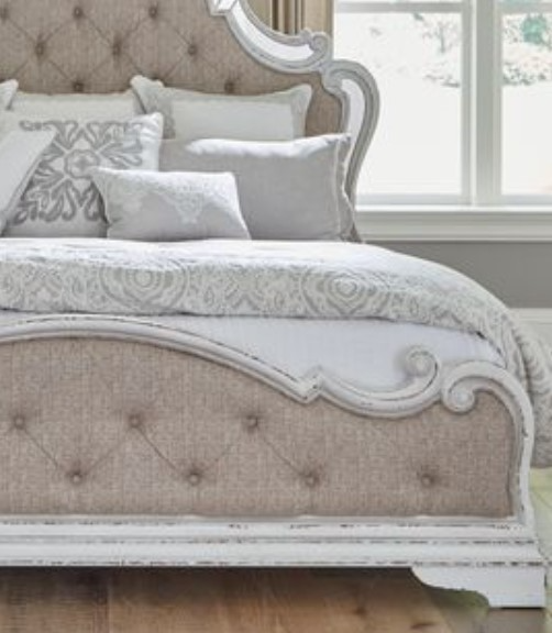 Liberty Magnolia Manor Antique White King Opt Upholstered Bed Pieratts 3208