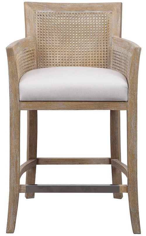 Uttermost® Encore Off-White Natural Counter Height Stool
