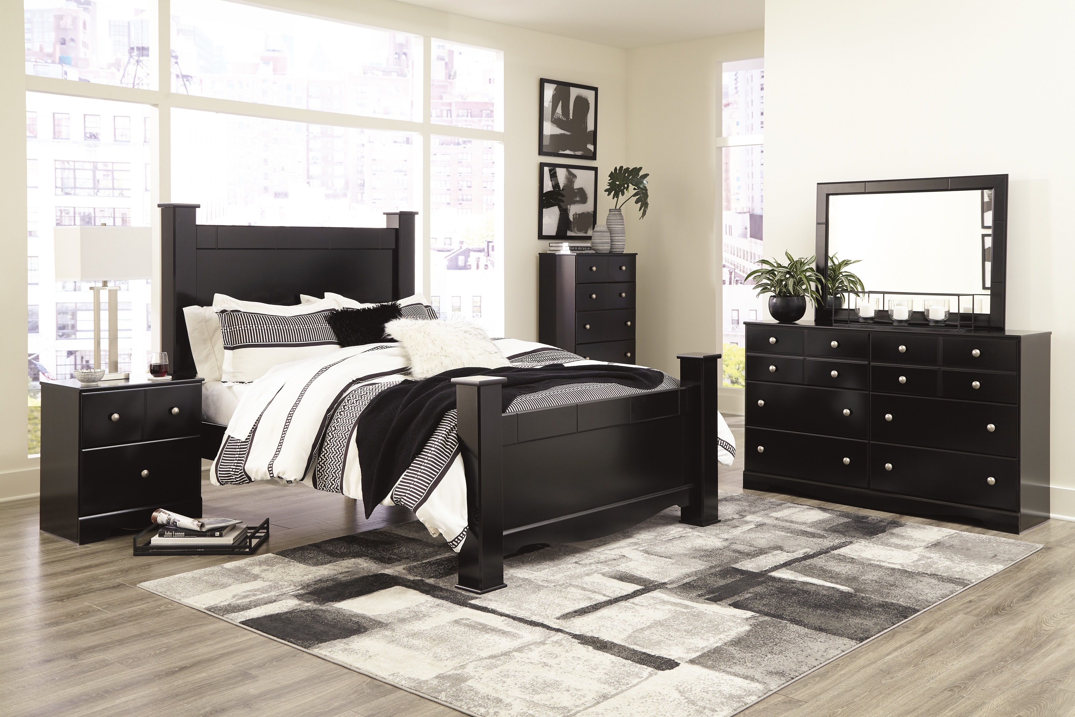 Ashley® Mirlotwon Almost Black Queen Bed | Miskelly Furniture