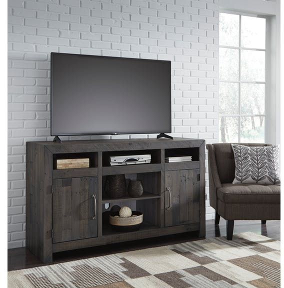 Signature Design by Ashley® Mayflyn Charcoal 75" TV Stand with Fireplace Option 4