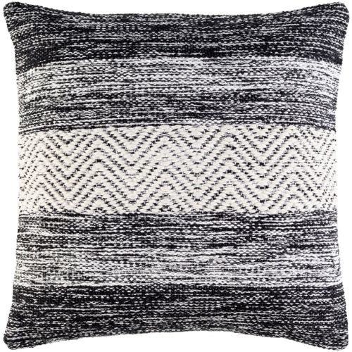Surya Levi Black 22"x22" Toss Pillow with Polyester Insert
