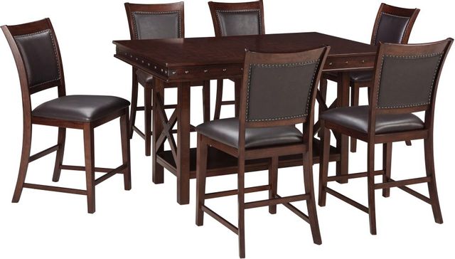 Signature Design by Ashley® Collenburg Dark Brown Counter Height Dining Table 3